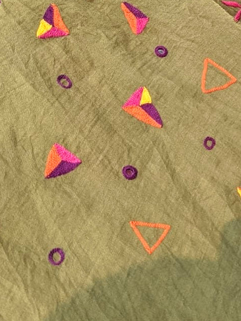 Hand-embroidered Scrunchie-Scarf