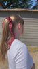 Red floral cotton scrunchie bandana